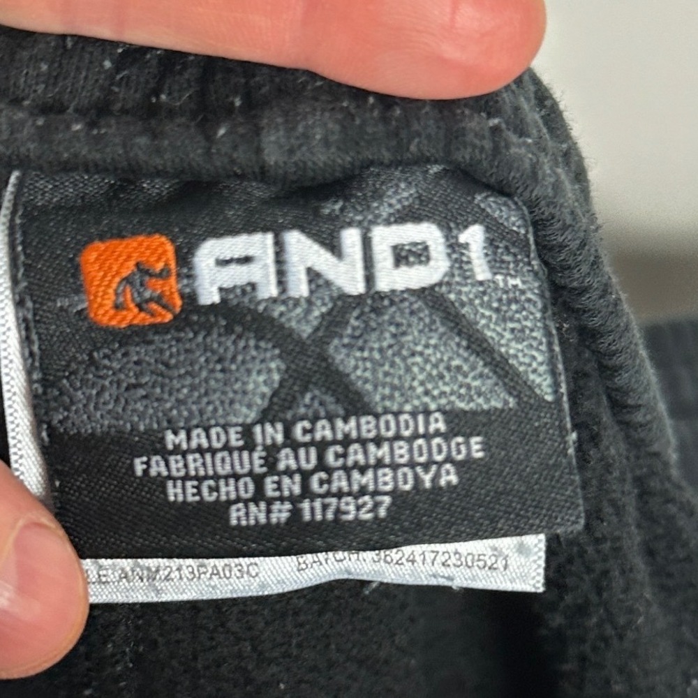 And1 Black Cargo Baggy Sweatpants Mens Sz Medium Joggers Loungewear Casual Pant - Picture 2 of 16